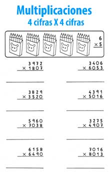 Multiplicación de 4 cifras por 4 cifras