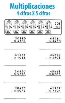 Multiplicación de 4 cifras por 5 cifras