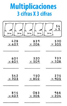 Multiplicación de 3 cifras por 3 cifras